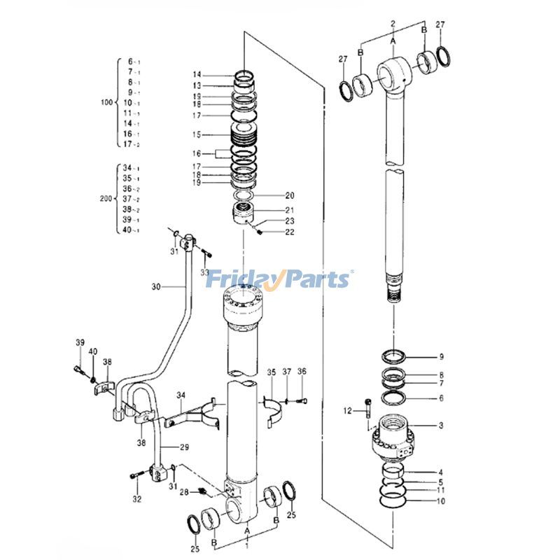 Kit de joint de vérin de flèche 0674907 pour excavatrice Hitachi EX100-5 EX100M-5 EX120-5HG EX120-5Z EX130K-5 ZX110 ZX110-3-HCME ZX110M ZX125W