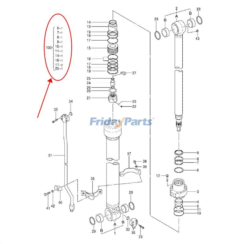Arm Cylinder Seal Kit for Excavator