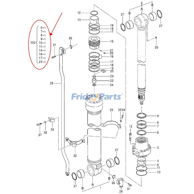 Arm Cylinder Seal Kit for Excavator