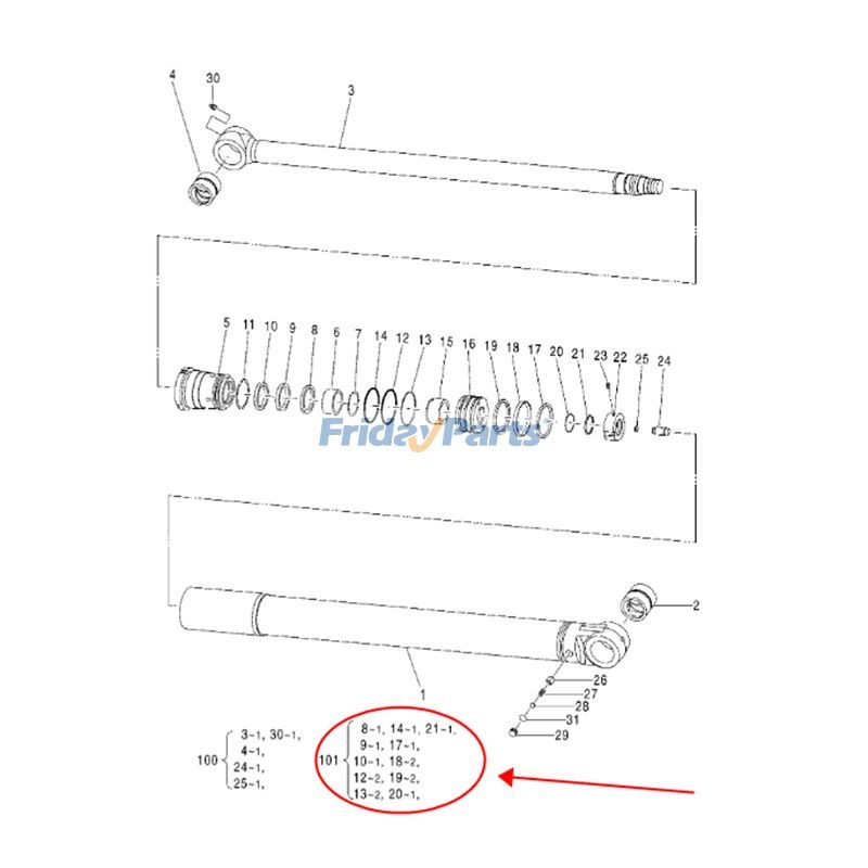 Arm Cylinder Seal Kit for Excavator