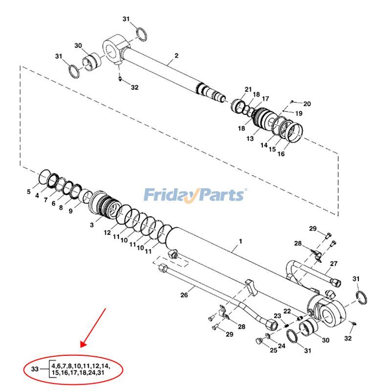 Arm Cylinder Seal Kit for Excavator