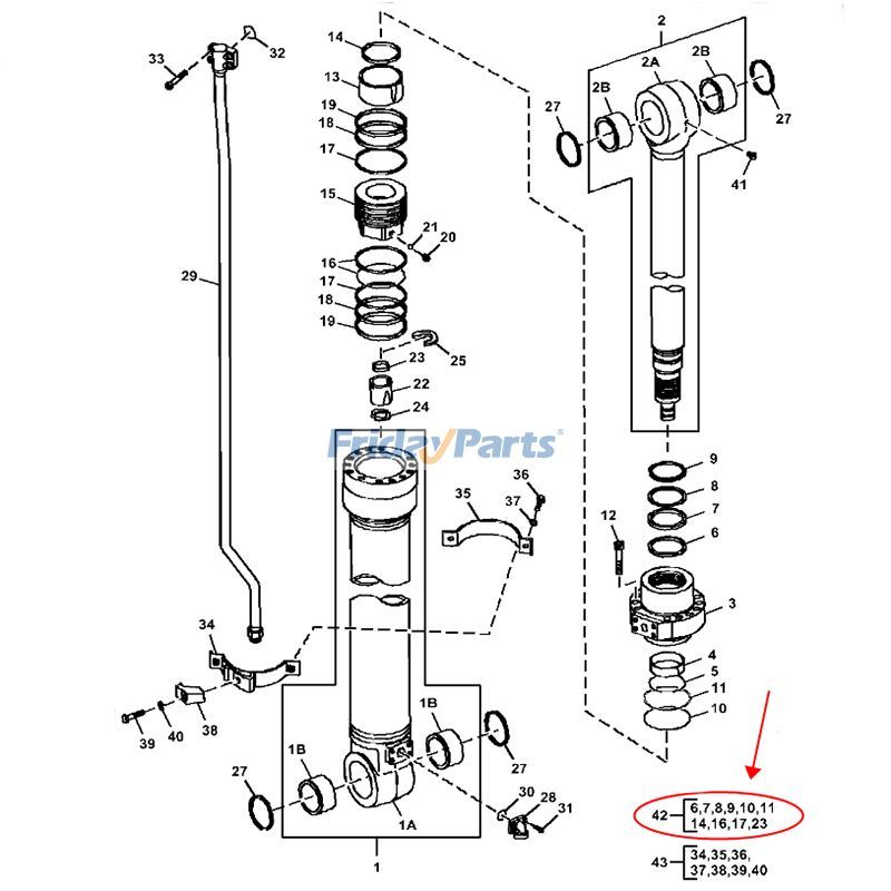 Arm Cylinder Seal Kit for Excavator