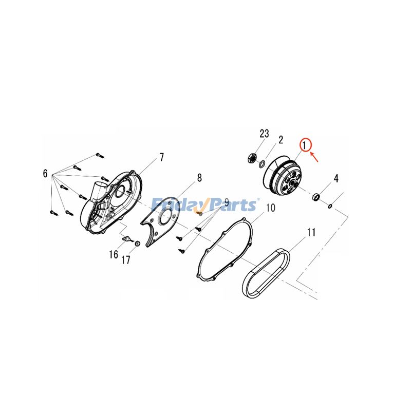 ATV/UTV セカンダリープーリークラッチアセンブリ