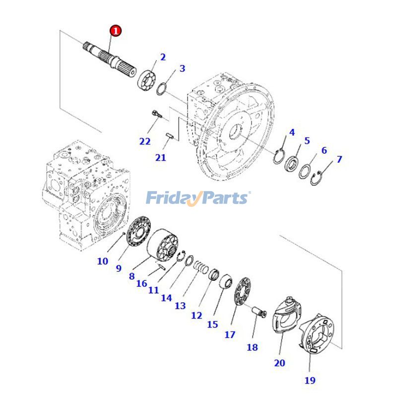 Eje 708-2G-12610 para Komatsu PC210-10 PC210-11 PC228US-11 PC230NHD-11 PC240LC-10 PC290LC-10 PC290LC-11 Para KOMATSU