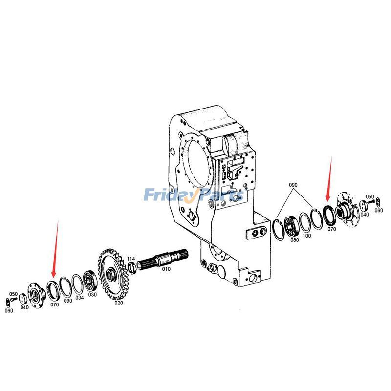2 juntas de eje 0750111116 para caja de cambios de transmisión ZF 4WG180 4WG200 SDLG Cargadora de ruedas LG958L Para ZF