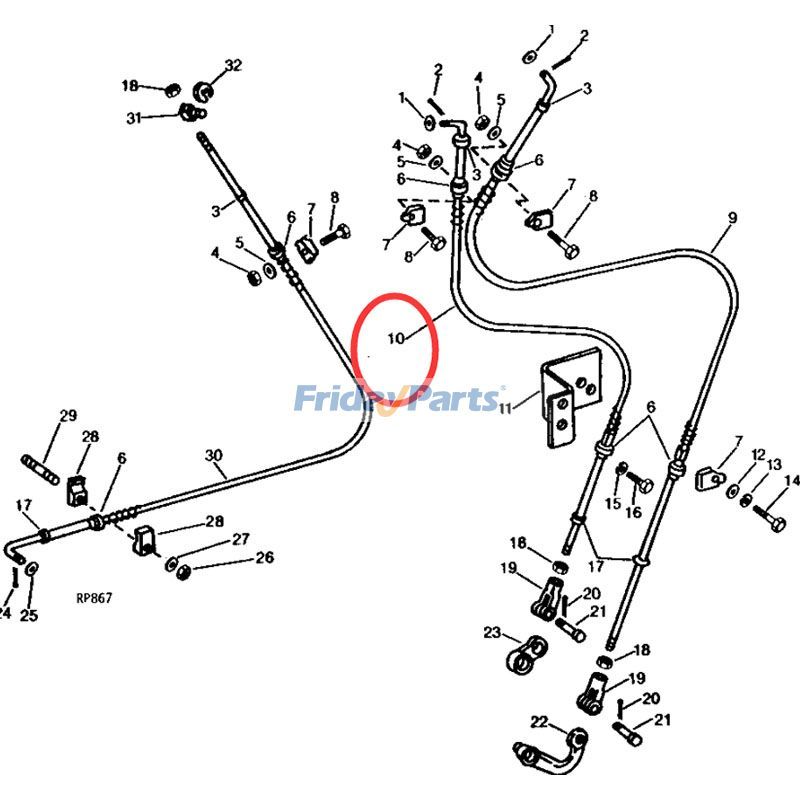 Shift Control Cable for Tractor
