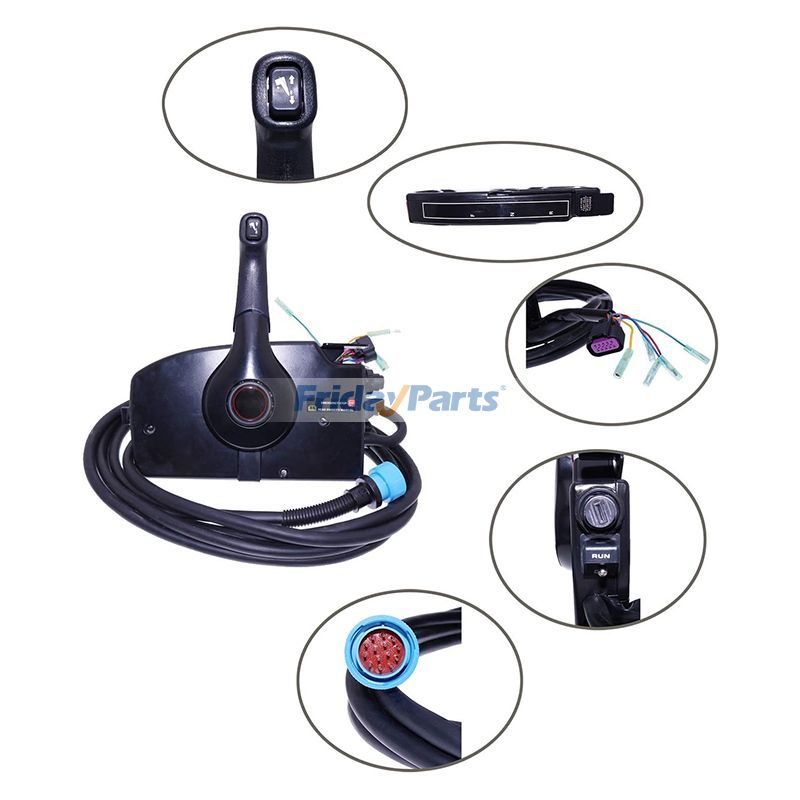 Boîtier de commande à distance à montage latéral pour bateau 4 temps 10 broches 9pour Moteur,Maritime