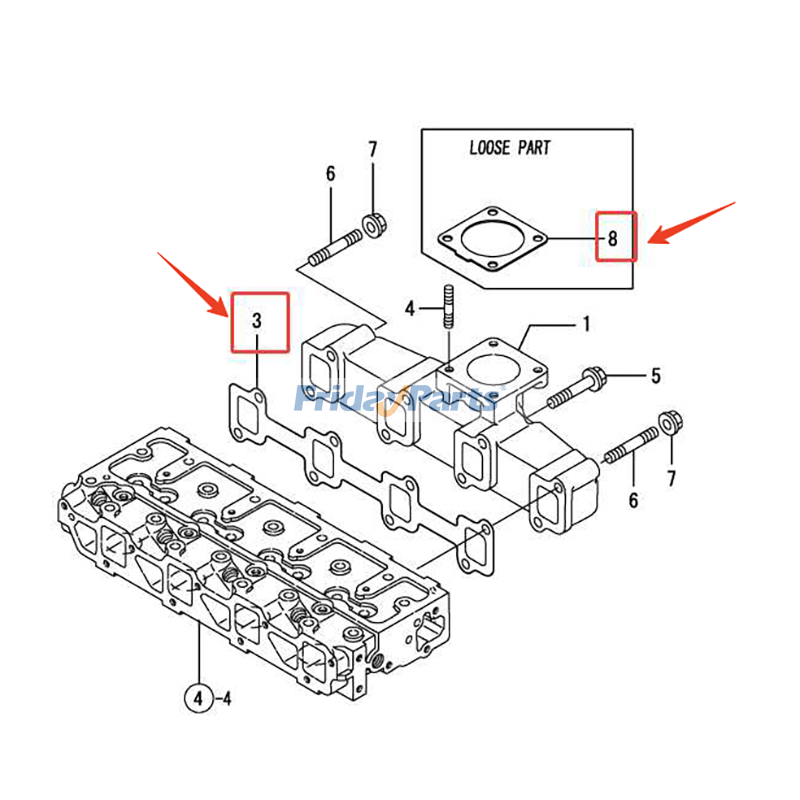 Silencer Gasket Kit for Engine,Excavator