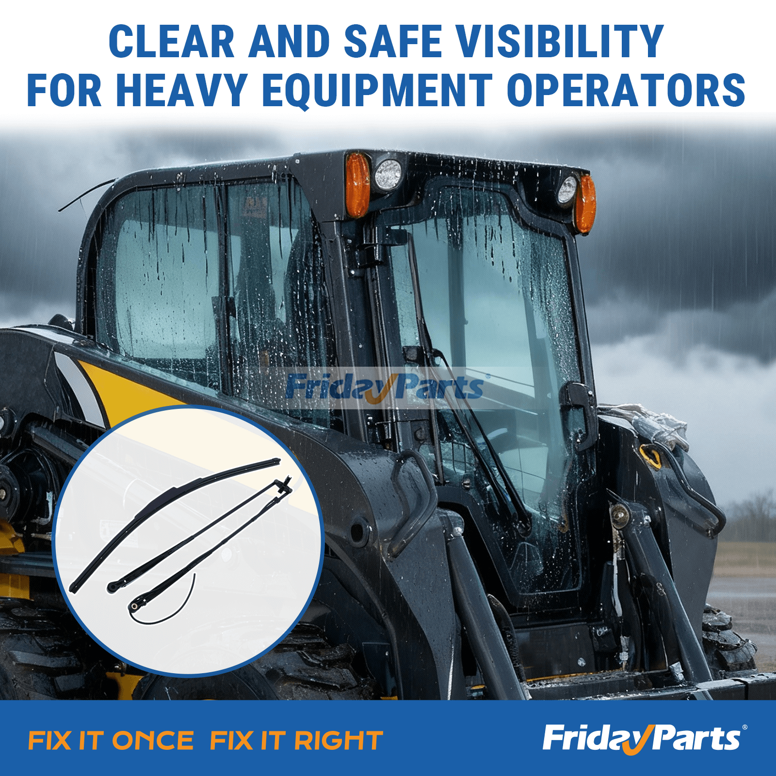  Wiper Arm Blade Kit Compact Track & Skid Steer For New Holland
