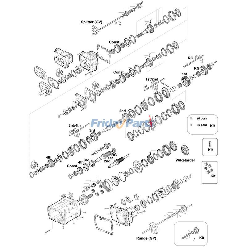 3 piezas de bloque deslizante 1312 304 159 para transmisión ZF 16S220 16S221 16S150 16S151 Para ZF