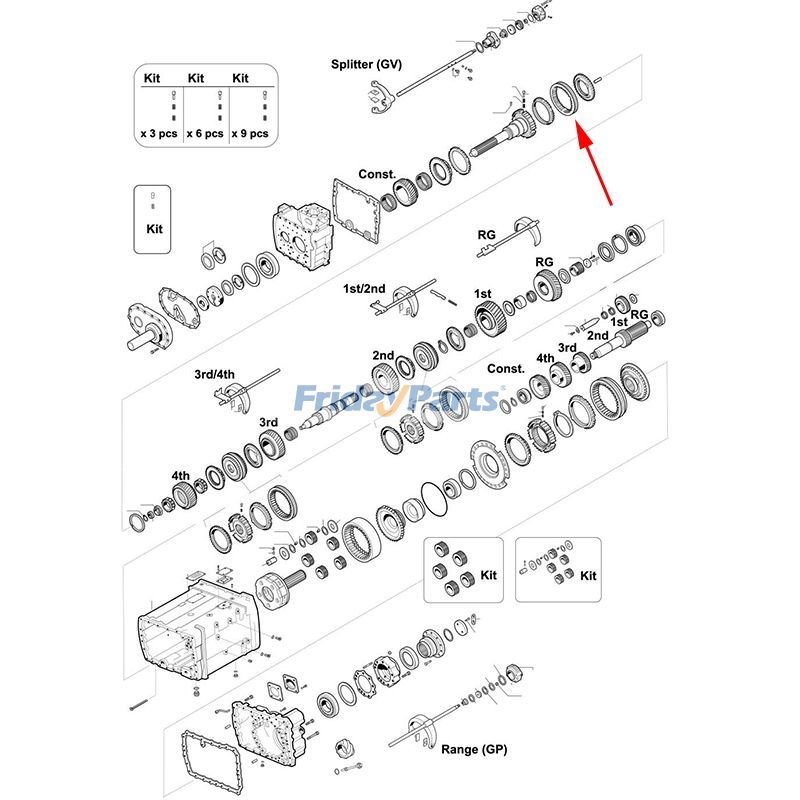 Manguito deslizante 1295 304 002 para transmisión ZF 16K130 16S112 16K160 16K190 Para ZF