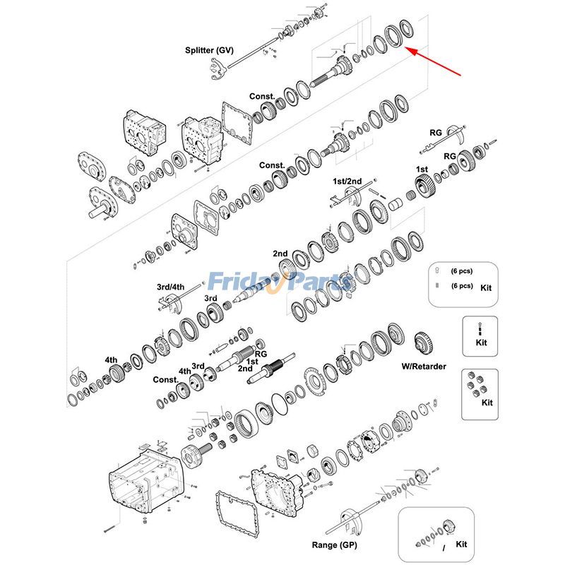 Manguito deslizante 1310 304 202 para transmisión ZF 16S1650 16S220 16S150 16S151 Para ZF