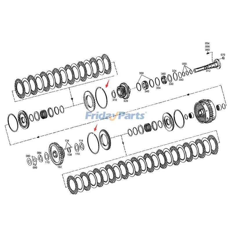 2 piezas Anillo de retención 0769124126 para caja de cambios de transmisión ZF 4WG180 4WG200 Para ZF