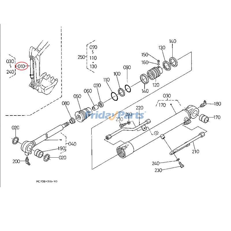 Ensemble de vérin de godetpour Pelle