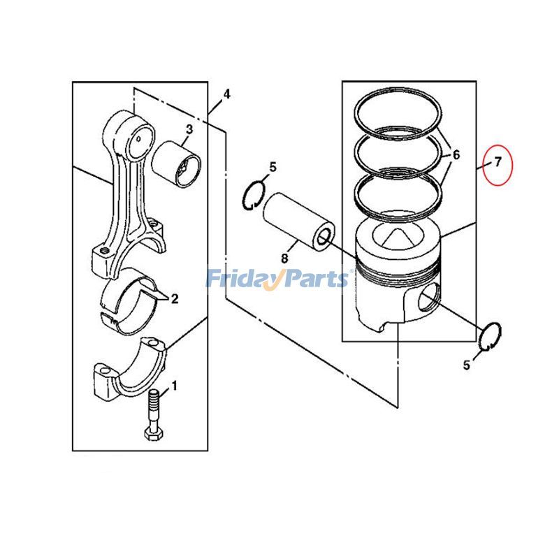 エンジン,エクスカベーター,トラクター ピストンアセンブリ
