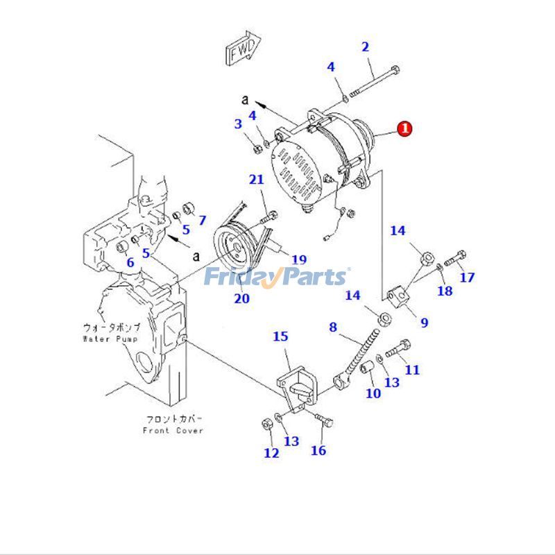 Alternador 600-825-7210 600-825-7211 600-825-7212 para motor Komatsu S6D140E SA6D140E SAA6D140E SDA6D140E HM350-2 HM400-2 WA500-6 Para KOMATSU