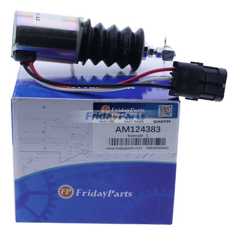 Fuel Shutoff Solenoid Valve AM124383 for Yanmar Engine 3TNE84A John Deere Mower 3215 3235 3215A 3215B 3225B 3235A 3235B