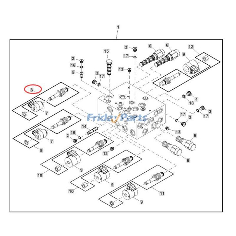  Solenoid Cartridge Valve 903K 909K 953K 959K 59000 703JH 753J 759J For JOHN DEERE