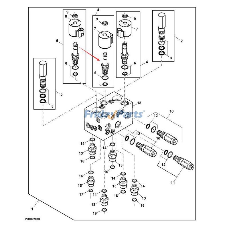 JOHN DEERE用その他の農業機械用ソレノイドカートリッジバルブ
