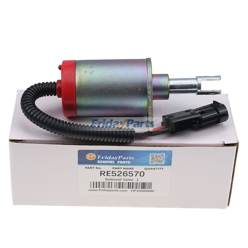 12V Solenoid Valve RE526570 RE520305 for John Deere Engine 4024 5030 Loader 244J 304J 313 315 317 320 325 328 332 CT315 CT322 CT332 Tractor 4120 4320 4520 4720 5225 5325