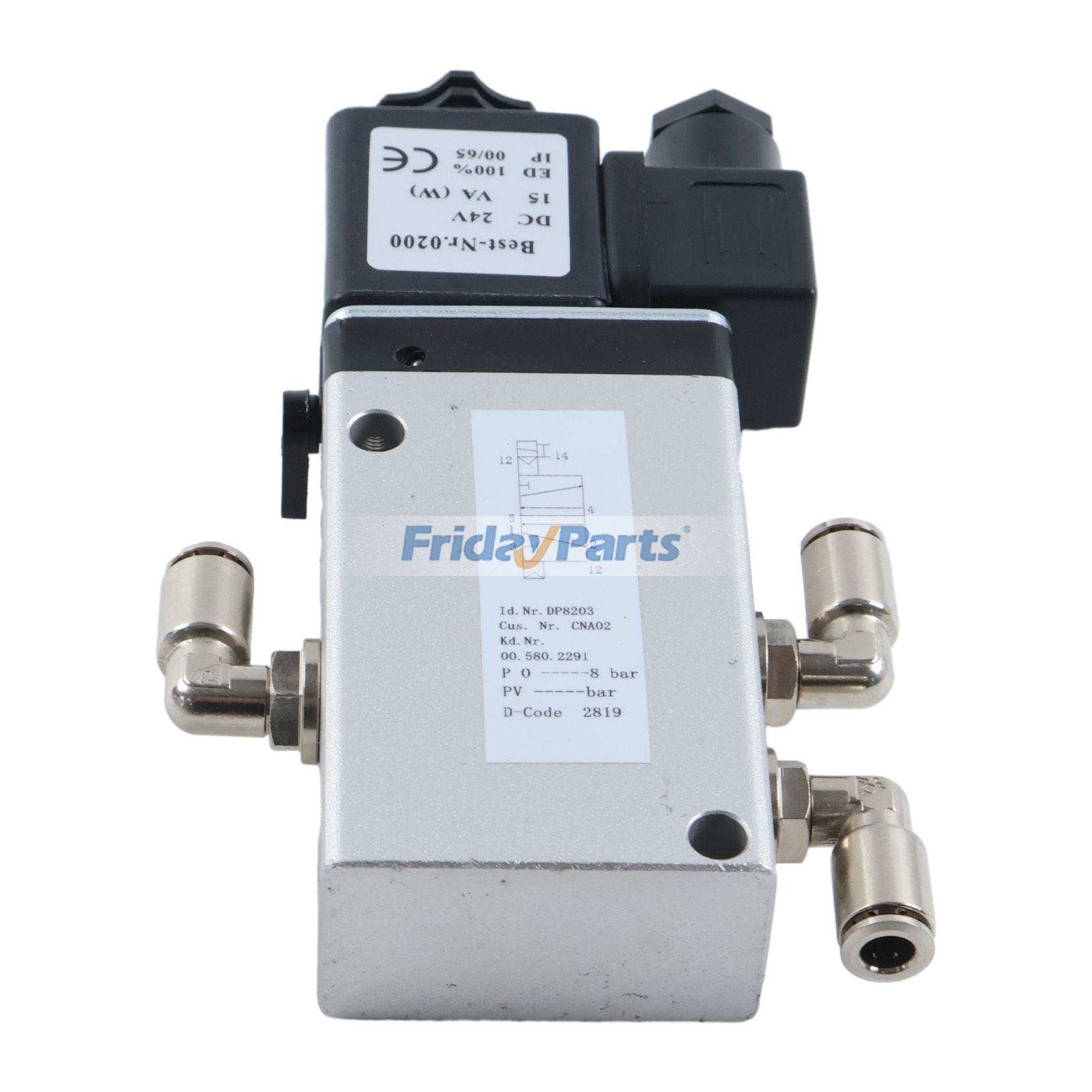 Válvula Solenóide 00.580.2291/01 para Máquina de Impressão Heidelberg XL106 XL105 XL75 CD102 SM102 CD74 SM74 SM52 para Equipamento Industrial