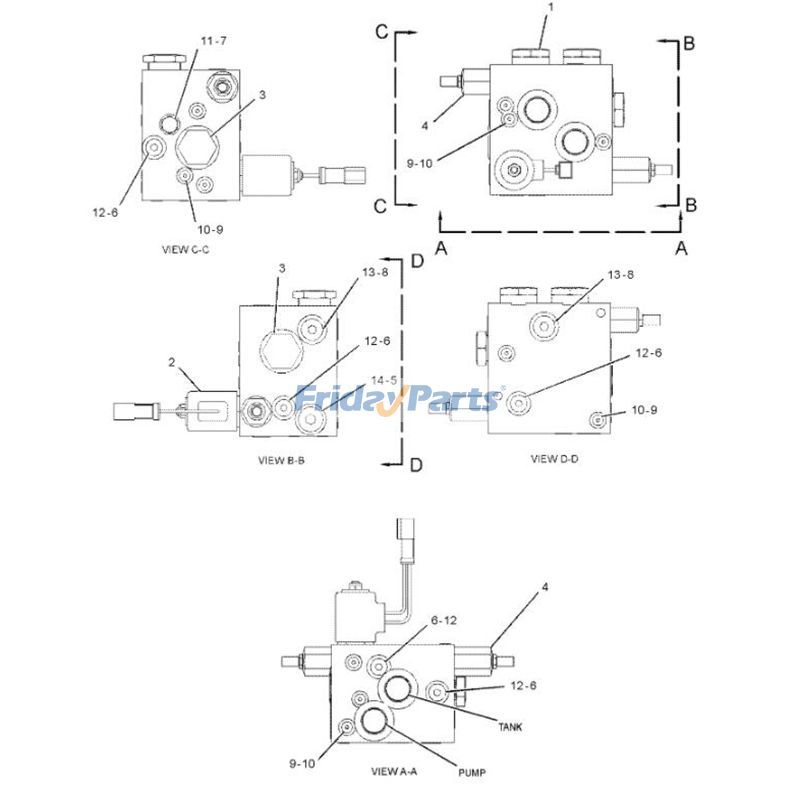 エクスカベーター ソレノイド バルブピラー CAT 330B 953C 69D 769D 773D 797B 993K 525B