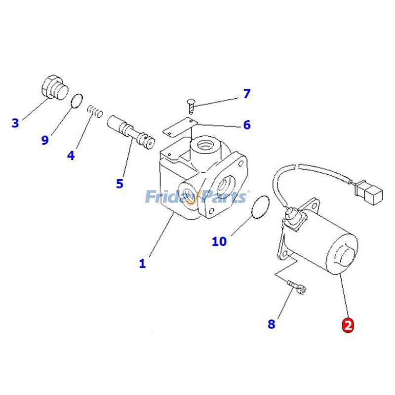 Válvula solenoide 206-60-51132 para Komatsu PC100-6 PC120-6 PC200-6 PC220-6 PC300-6 PC350-6 PC400-6 PC450-6 PW400MH-6