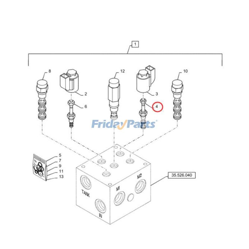 FridayParts Solenoid Valve 845 885 865 821E 921F 921G