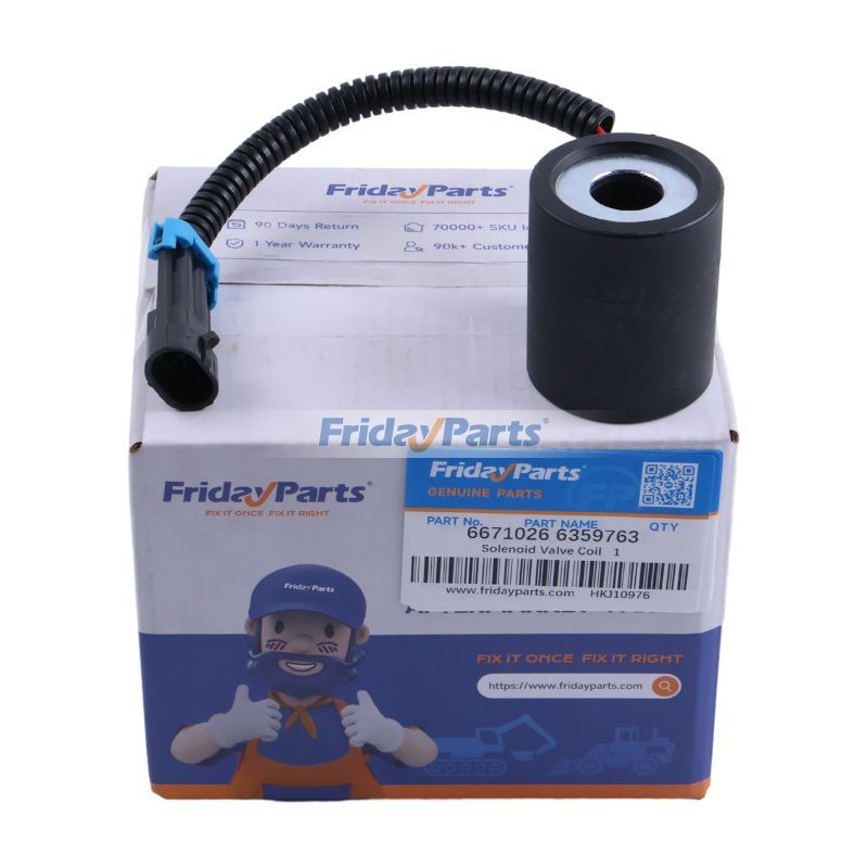 Solenoid Valve Coil 6671026 6359763 for Bobcat Loader 553 753 763 773 853 863 864 873 883 A220 S185 T190 T200