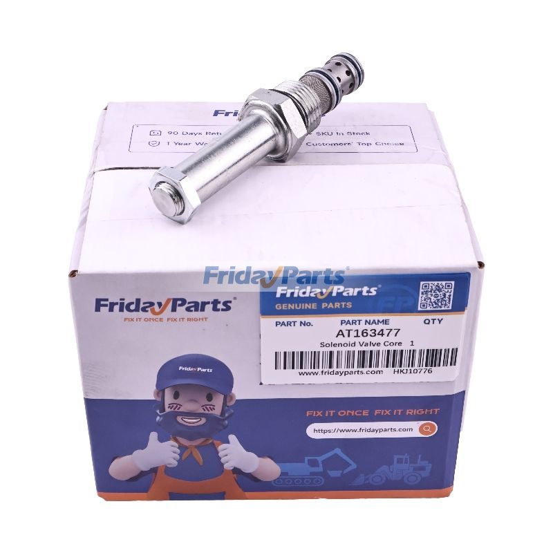 Solenoid Valve Core AT163477 for John  Deere Backhoe Loader 300D 310D 315D