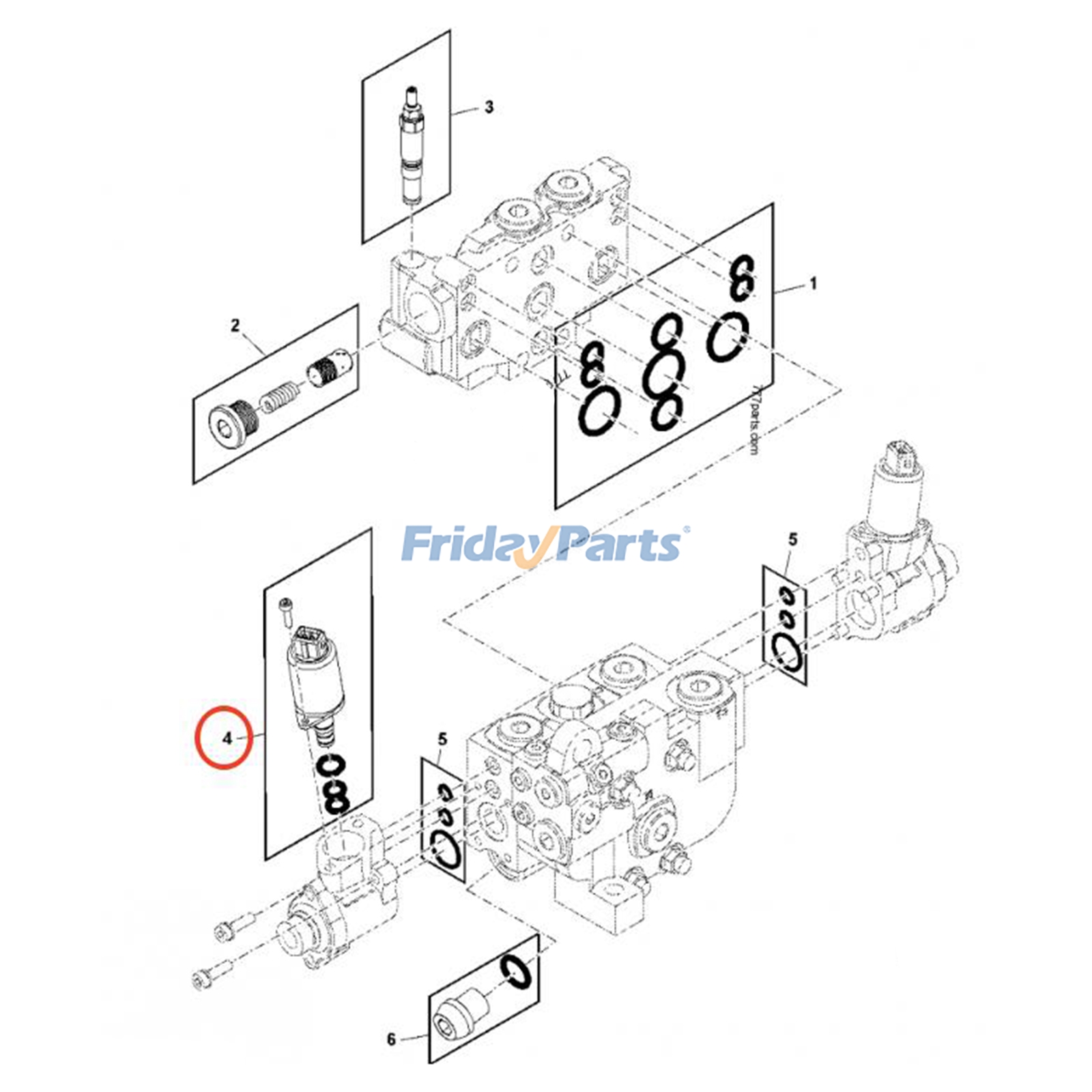 Válvula Solenoide F437098 para Motor John Deere 60608 6090, Colheitadeira 3520 3522, Pá Carregadeira 435C 437C 437D para Motor,Colheitadeira,Carregadora 