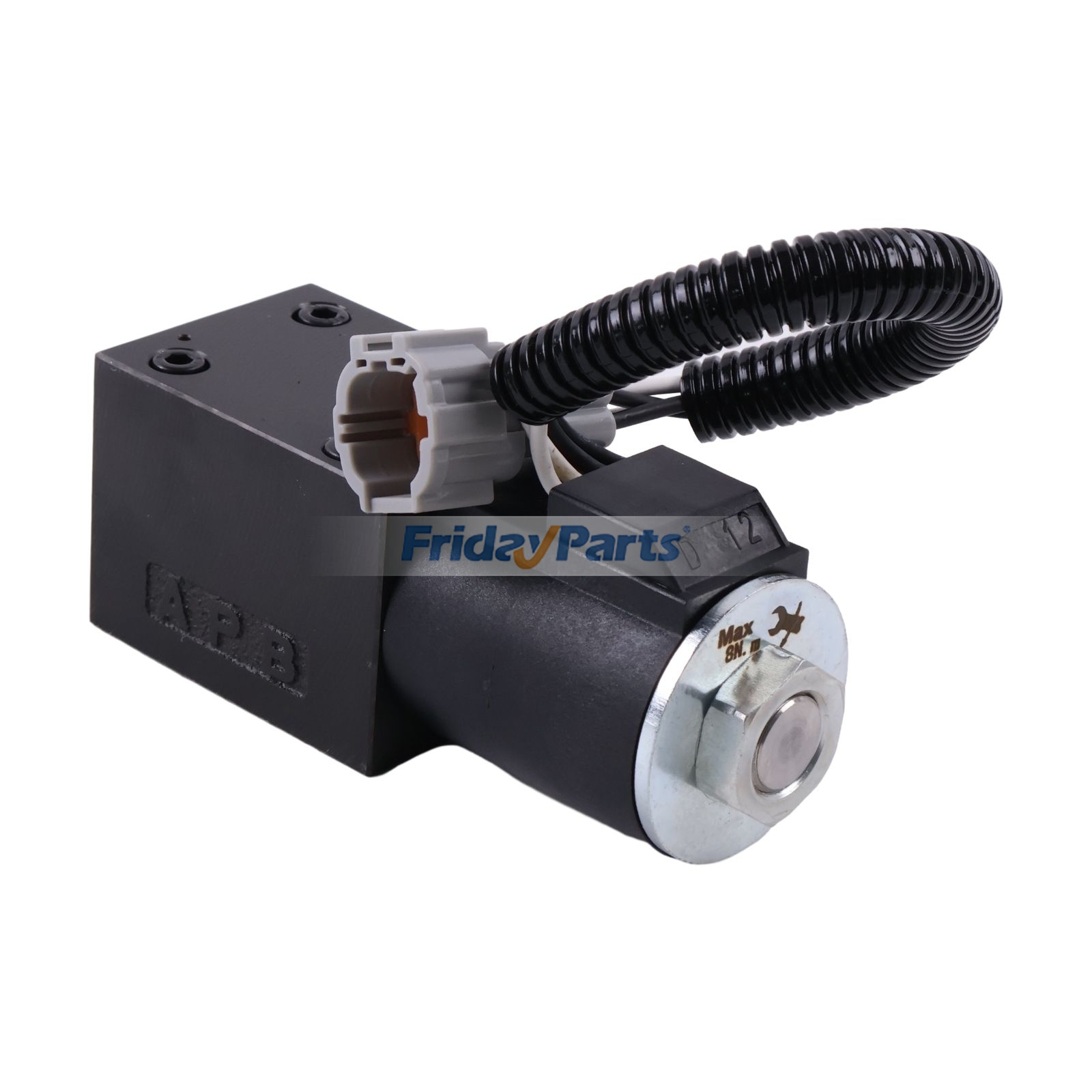 Válvula solenoide 3EB-15-58610 para montacargas Komatsu FD30-16, FD30-17, FG30HT-16, FG25ST-16, FG25HT-16, FD25-16, FG20-16, FD20-16 y FD35A-16 de FridayParts