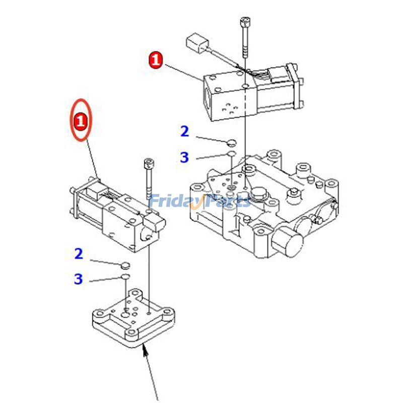 Válvula solenoide 3EC-15-38711 para motor de chasis CX20 DX20 Komatsu Forklift FD35-7 FD50A-8 FD40-7 Para KOMATSU