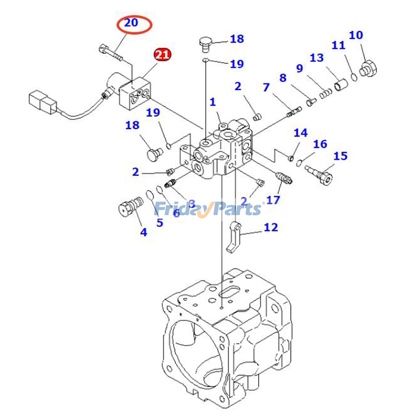 Válvula solenoide 702-21-57700 para excavadora Komatsu PC2000-11 PC800-8, cargadora WA380-6 y topadora D65EX-15E0 Para KOMATSU