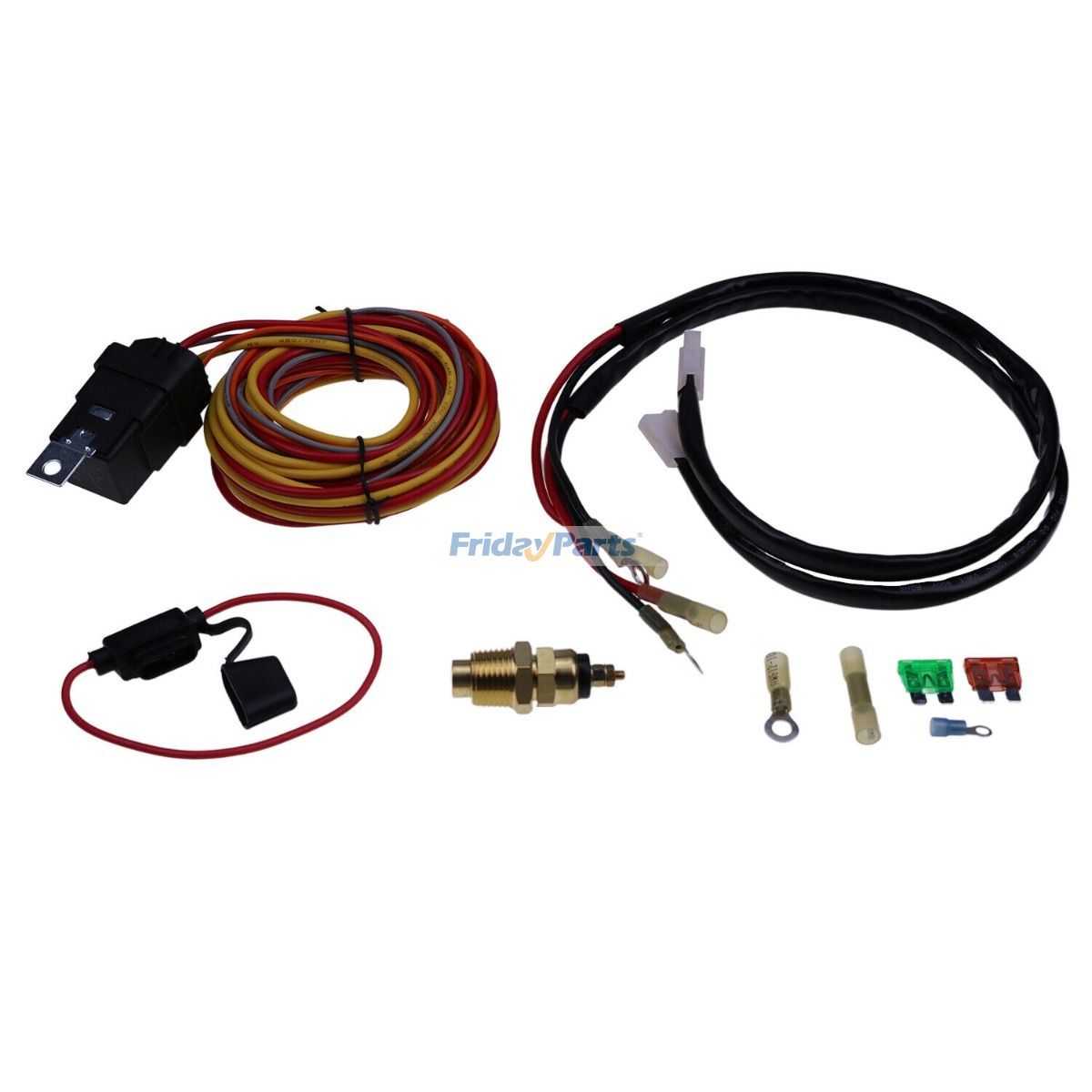 Replacement for Spal 40/50 Amp Dual Fan Wiring Relay Harness Kit with Sensor 185FH FRH