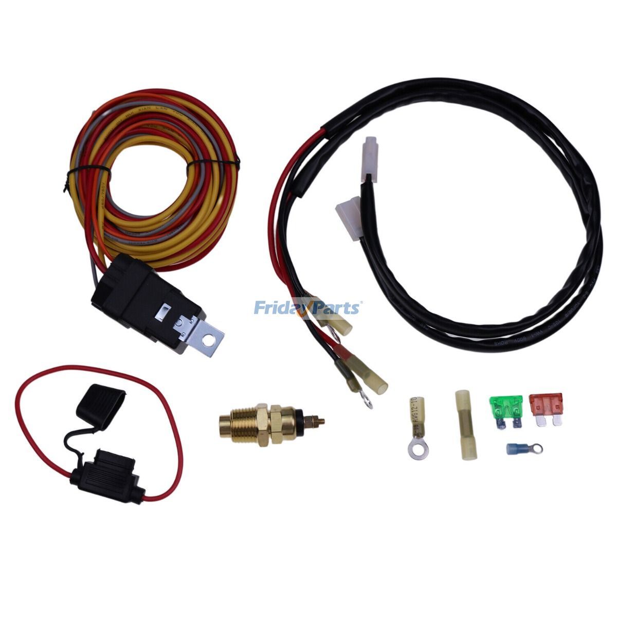 Spal 40/50 Amp Dual Fan Wiring Relay Harness Kit with Sensor for Others