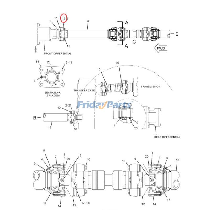 FridayParts Spinnen- und Lagerbaugruppe CAT