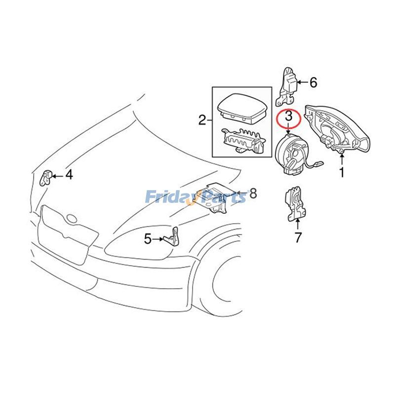 FridayPartsでスパイラル ケーブル クロック スプリング 2003-2005 トヨタ エコー用クロック スプリングを購入