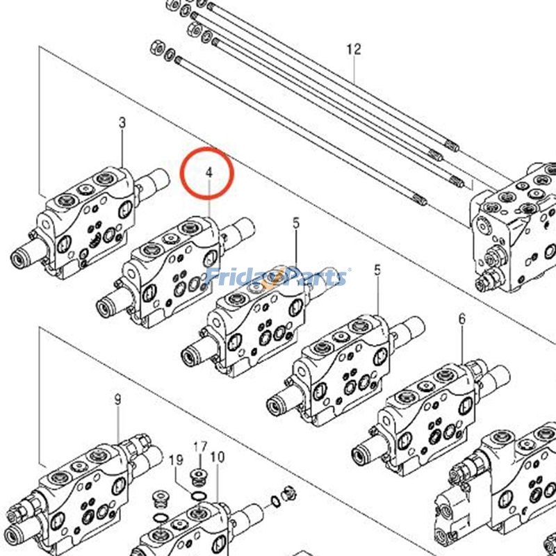 Spool Section for Excavator