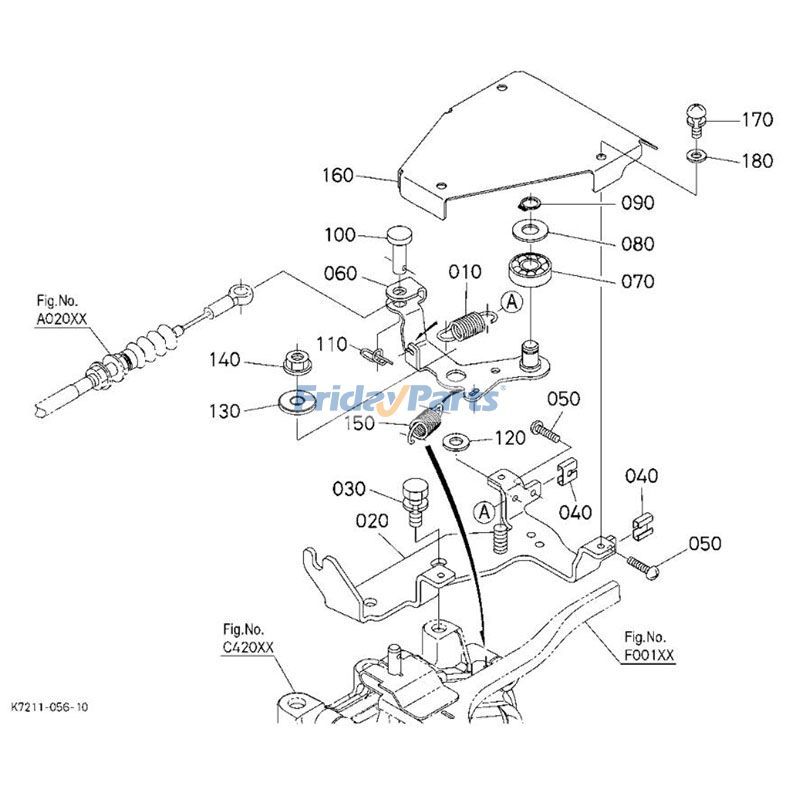 Regulador de resorte 19094-56410 para motor Kubota V1505 Vehículo utilitario RTV400CI Para KUBOTA