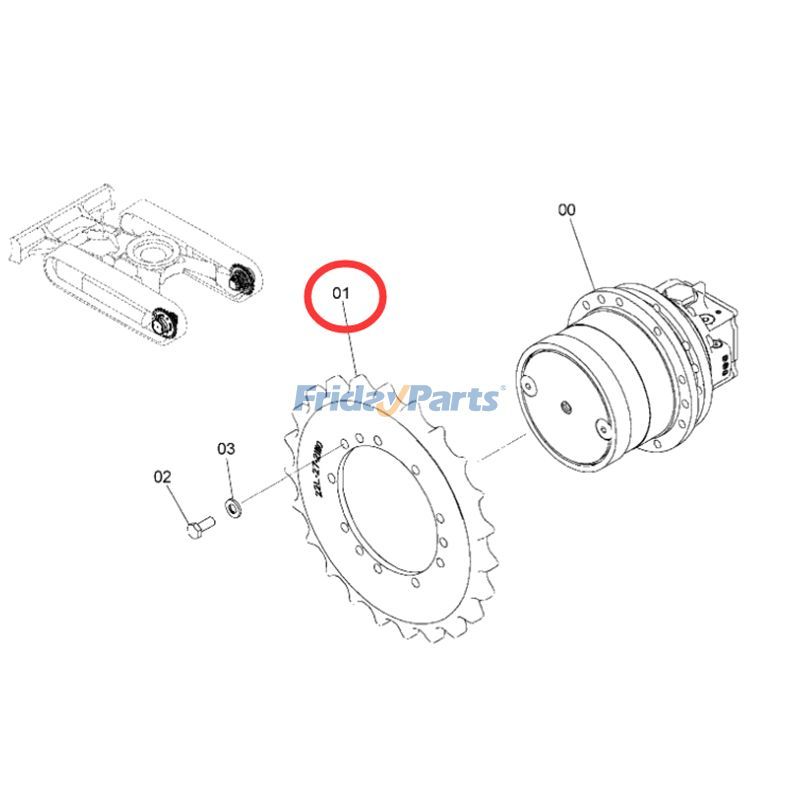 Sprocket 1032265 for Hitachi Excavator ZX27U-2 ZX29U-3 ZX30U