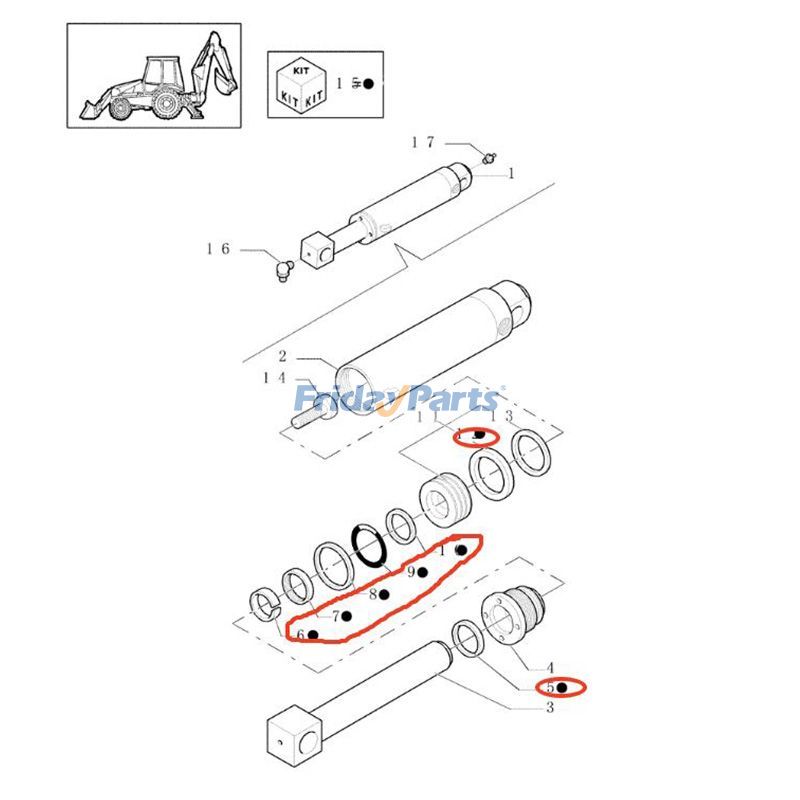  Stabilizer Cylinder Seal Kit  For New Holland