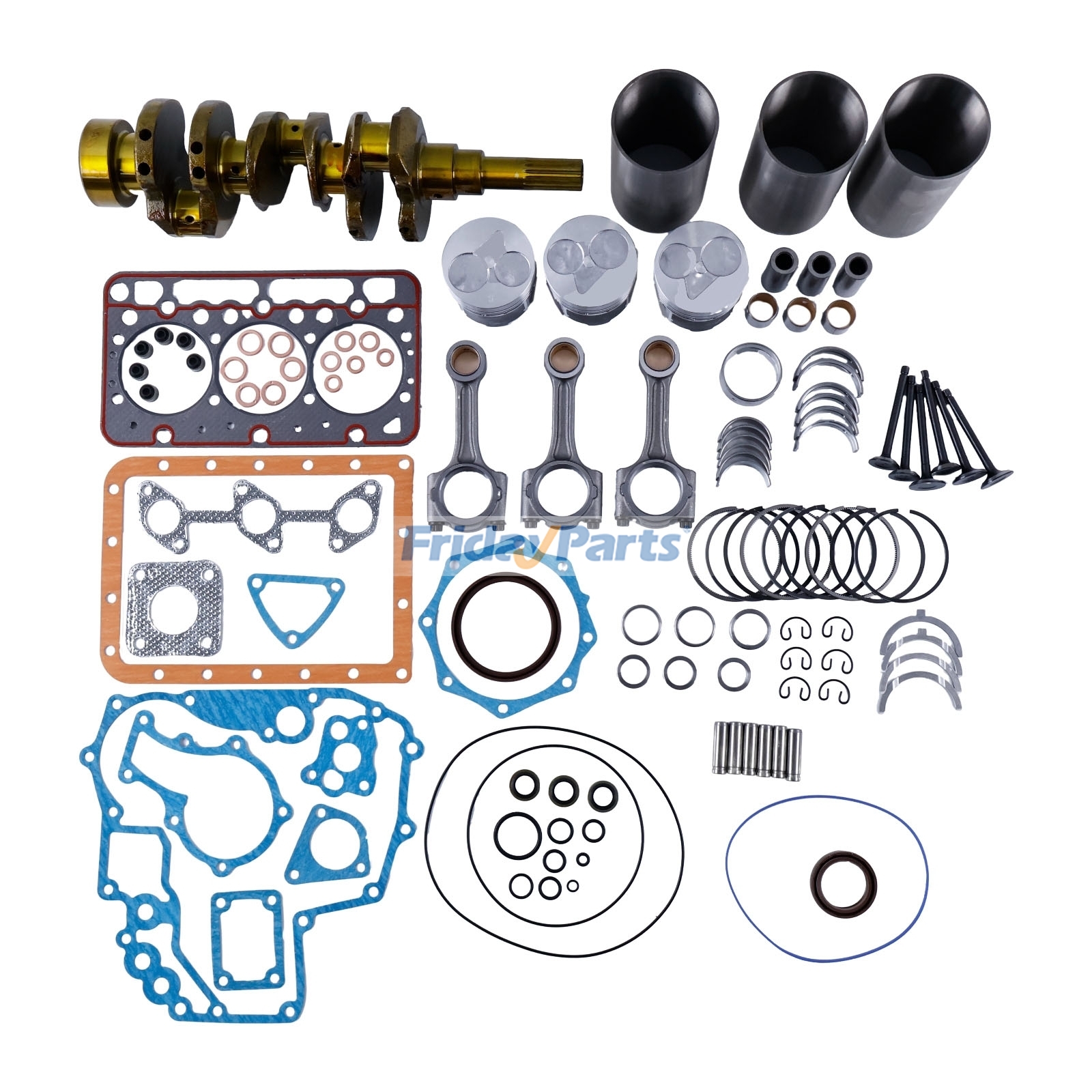 Kit de reconstrucción de revisión estándar y cigüeñal y biela para motor Kubota D722 Para BOBCAT,Para Cub Cadet,Para Jacobsen,Para KUBOTA,Para OTRA MARCA