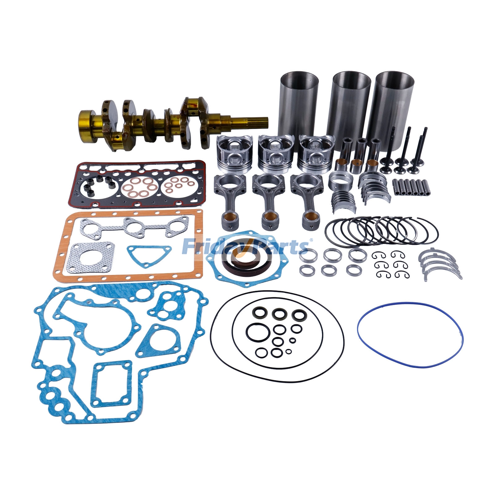 Kit de reconstrucción de revisión estándar y cigüeñal y biela para motor Kubota D722