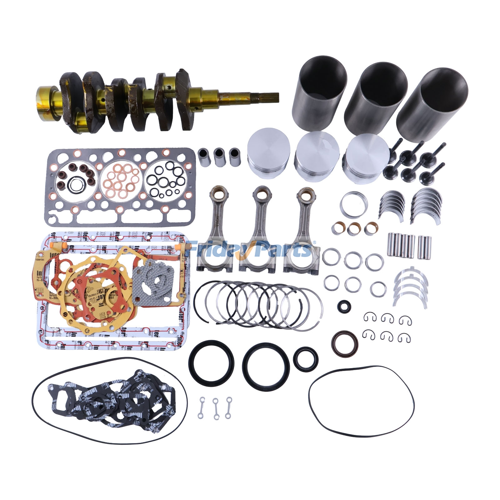 Kit de reconstrucción de revisión general estándar y cigüeñal y biela para motor Kubota D950 de FridayParts
