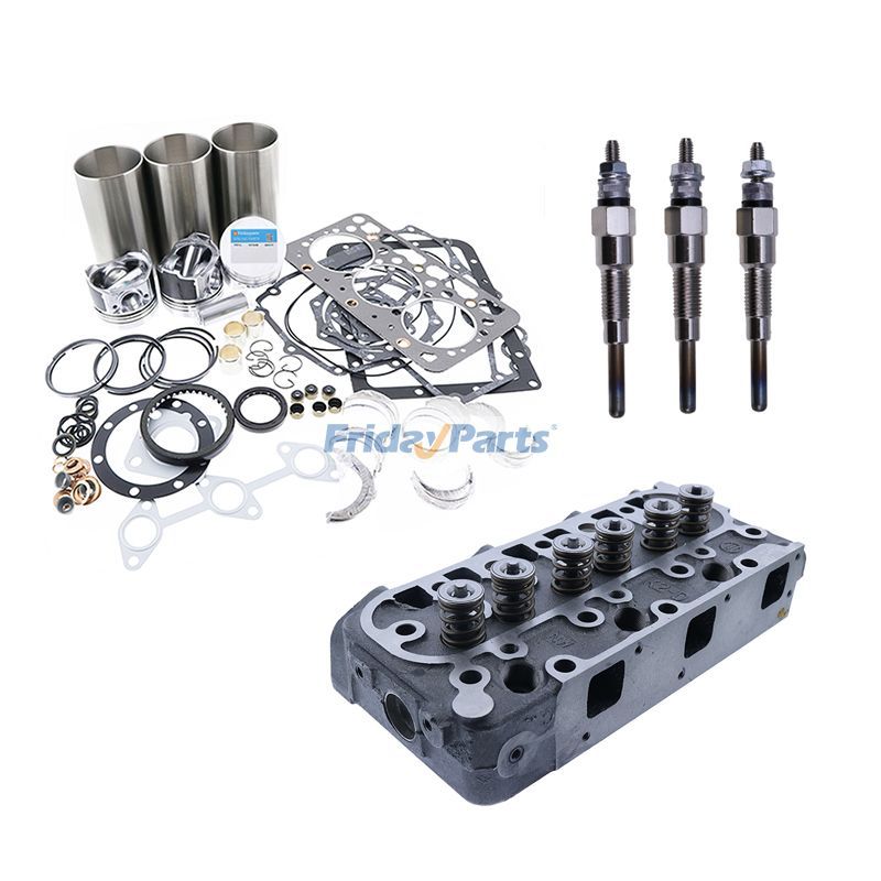 Standard-Überholungs- und Umbausatz & Zylinderkopfbaugruppe & 3-teilige Glühkerze für Kubota-Motor D905 D905E D905B D905H