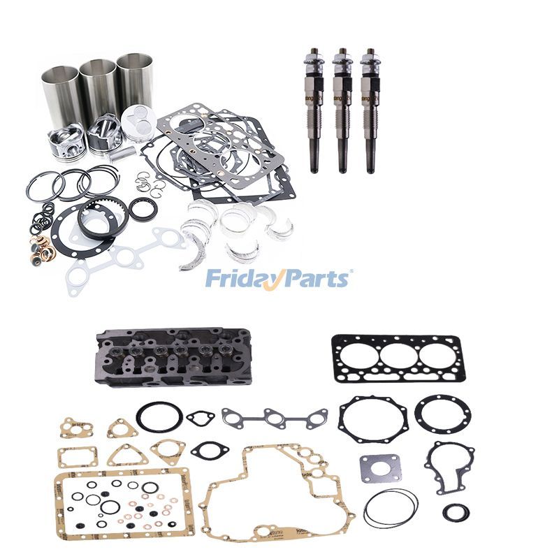 Kit de révision standard et de reconstruction, culasse complète et bougie de préchauffage pour moteur Kubota D722