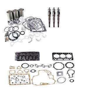 クボタエンジン D722 用標準オーバーホール再構築キット & シリンダーヘッド & グロープラグ一式