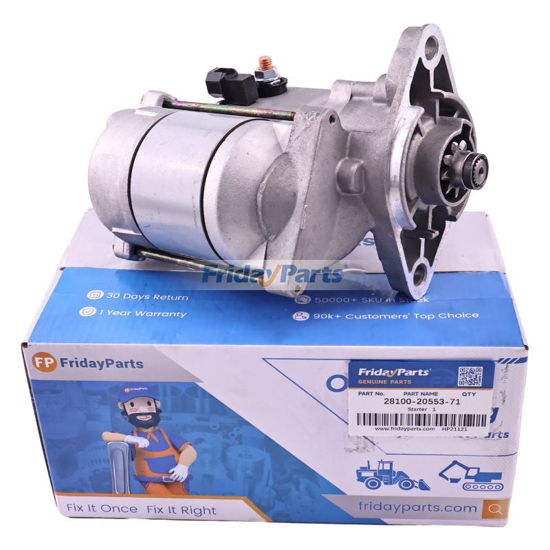 Starter 28100-20553-71 for Toyota Forklift 7FGU25 7FGU30 7FGU32 6FGCU15 6FGCU18 6FGCU20 6FGCU25 6FGCU30