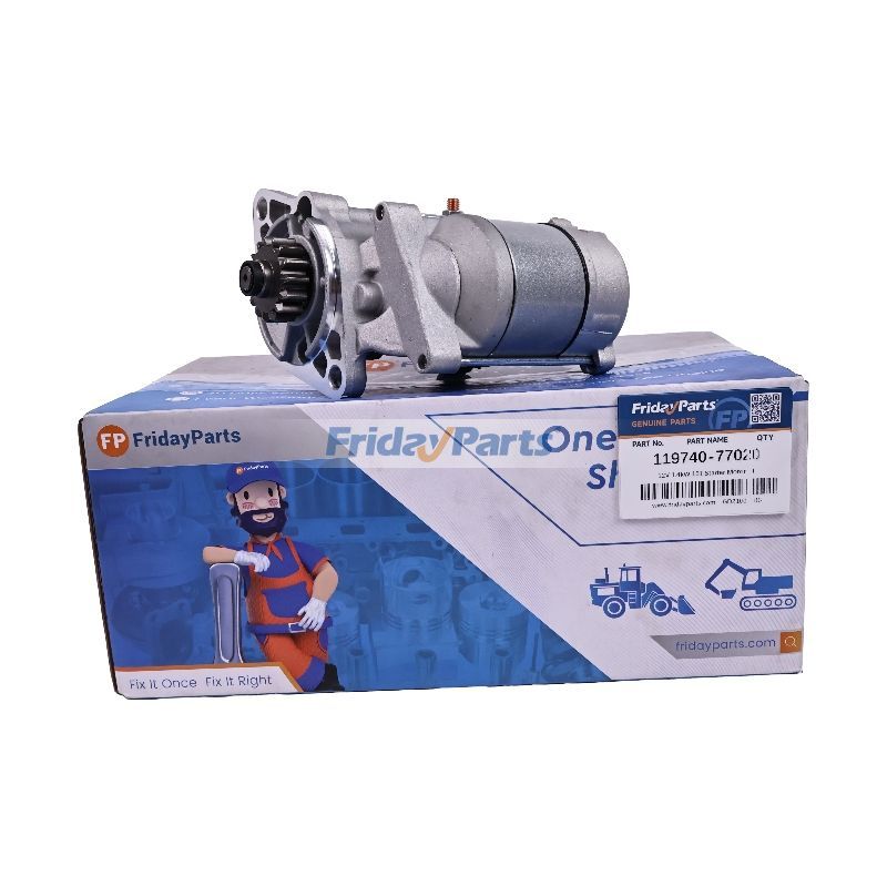 12 V 1,4 kW 15T Anlasser 119740-77020 119540-77010 für Yanmar-Motor 3TNV70 3TNV76 Bagger VIO17 VIO20-3 VIO27-5 VIO35-5 Multiquip-Rolle RX1575